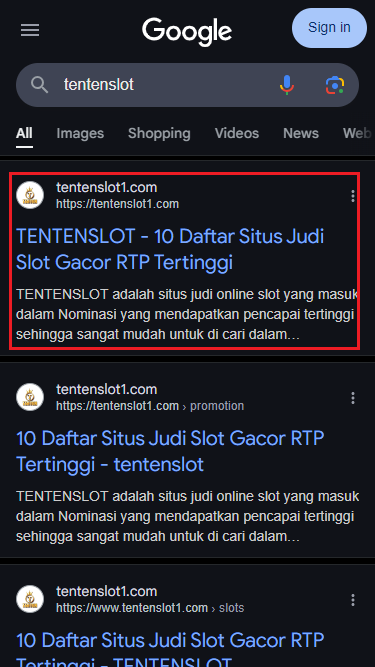 Hasil tentenslot yang asli